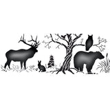 Moose Silhouette Wall Stencil Border