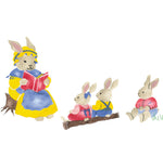 Rabbit Family Wall Stencil Border