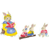 Rabbit Family Wall Stencil Border