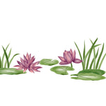 Waterlilies Wall Stencil