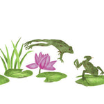 Frog and Lily Pads Wall Stencil