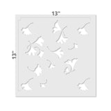 Ginkgo Wallpaper Wall Stencil - Dimensions