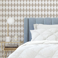 Large Harlequin Wall Stencil - Room Setting