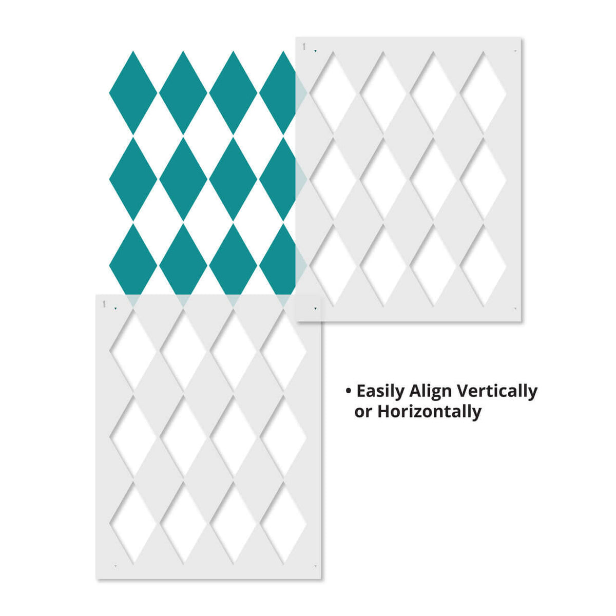 Large Diamond Pattern Wall Stencil