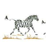 Running Zebras Wall Stencil Border