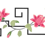 Oriental Rose Wall Stencil Border