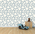 Cow Spots or Camouflage Wallpaper Wall Stencil - Room Setting