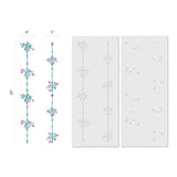 Floral Stripe Wall Stencil - Dimensions