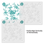 Floral Rose Wallpaper Wall Stencil - Repeat