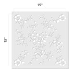 Floral Rose Wallpaper Wall Stencil - Dimensions