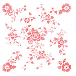 Floral Rose Wallpaper Wall Stencil