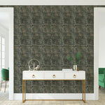 Large Crocodile Skin Wall Stencil - Room Setting