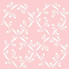 Floral Lattice Wallpaper Wall Stencil