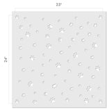 Dog Paw Pattern Wallpaper Wall Stencil - Dimensions