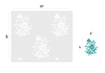Floral Spray Wall Stencil - Dimensions