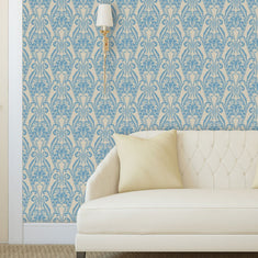 Nouveau Florentine Wall Stencil - Room Setting