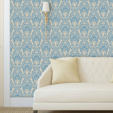 Nouveau Florentine Wall Stencil - Room Setting
