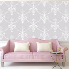 Antique Wallpaper Wall Stencil - Room Setting