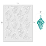 Paisley Damask Wallpaper Wall Stencil - Dimensions