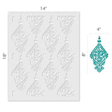 Paisley Damask Wallpaper Wall Stencil - Dimensions