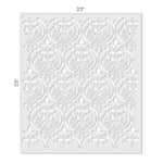 Fleur de Lis Scroll Wall Stencil - Dimensions