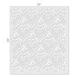 Fleur de Lis Scroll Wall Stencil - Dimensions