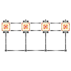 Arts and Crafts Style Wall Stencil