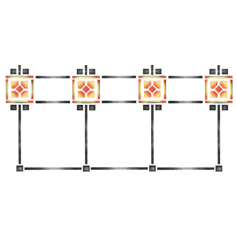 Arts and Crafts Style Wall Stencil