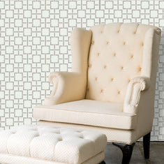 Contemporary Lattice Wallpaper Wall Stencil - Room Setting