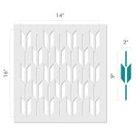 Retro Arrow Allover Wall Stencil - Dimensions