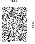 Medium Paisley Allover Wall Stencil - Dimensions
