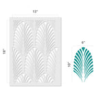 Great Gatsby Art Deco Fan Wall Stencil - Dimensions