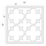 Large Parisian Fretwork Allover Wall Stencil - Dimensions