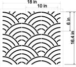 Rainbow Dreams Allover Wall Stencil - Dimensions