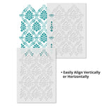 Small Royal Damask Allover Wall Stencil - Repeat