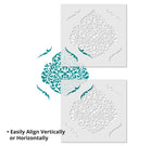 Single 12 Inch Moroccan Damask Wall Stencil - Repeat