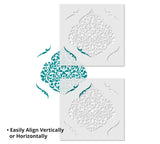 Single 12 Inch Moroccan Damask Wall Stencil - Repeat