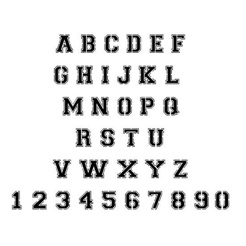 Varsity Font Alphabet Stencil Set