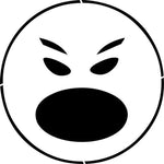 Angry Smiley Face Stencil