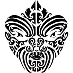 Warrior Mask Tribal Tattoo Stencil