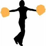 Cheerleader Wall Stencil Orange Pom-Poms