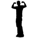 Muscle Man Silhouette Stencil by Crafty Stencil