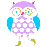 Owl Wall Stencil Pink