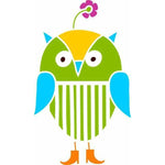 Owl Wall Stencil Green