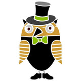 Owl Wall Stencil Black and Brown