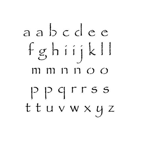 Papyrus Lowercase Alphabet Stencils