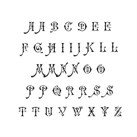 Ornate Uppercase Alphabet Stencils