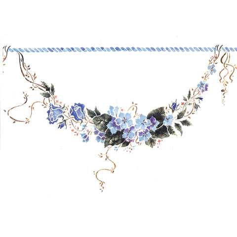 Flower Garland 2 Wall Stencil by DeeSigns