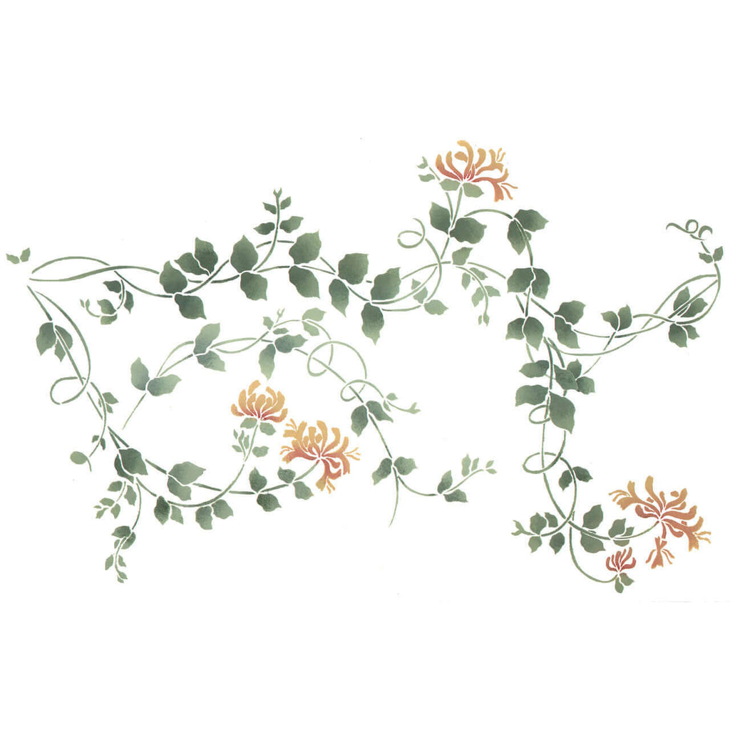 Honeysuckle Vine Stencil | DeeSigns honeysuckle-vine-stencil-deesigns