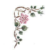 Rosebud Corner Wall Stencil by DeeSigns
